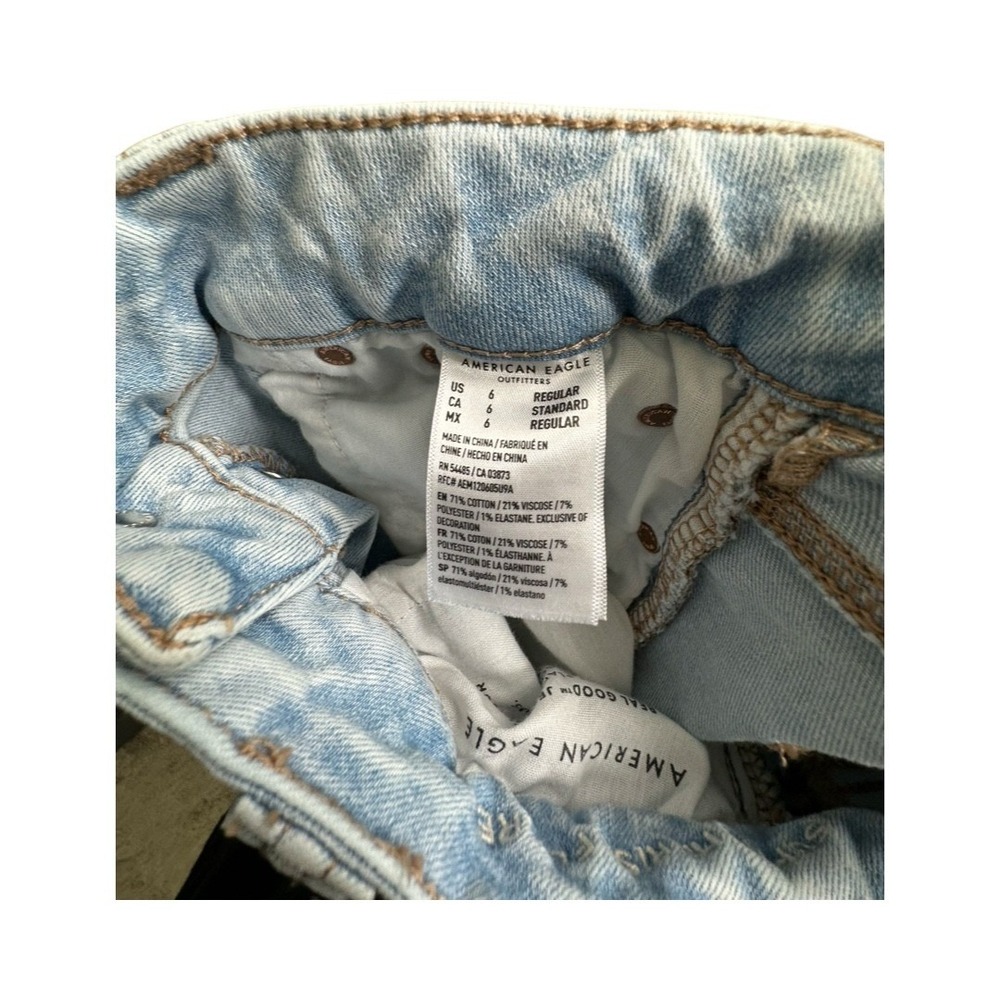 American Eagle Jeans Womens 6 Light Blue Super Hi-Rise Flare Button Fly Stretch - Picture 5 of 13